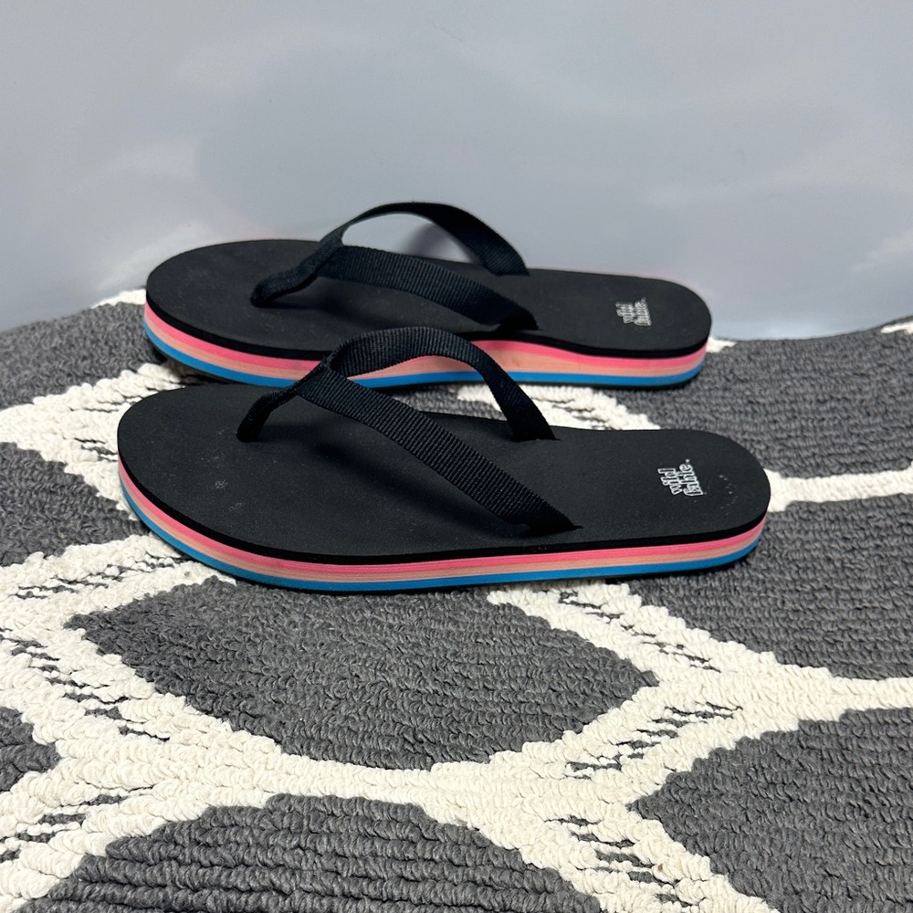 wild fable Black Flip Flop Sandals with Pink and Blue Layered Soles - Picture 5 of 5